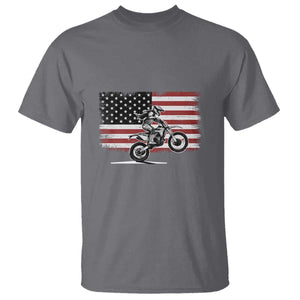 Dirt Bike Woman Rider T Shirt American Flag Motocross Biker TS11 Charcoal Print Your Wear