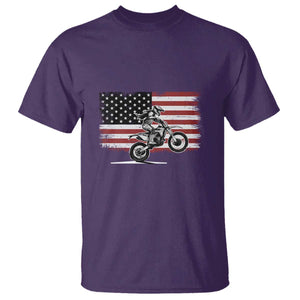 Dirt Bike Woman Rider T Shirt American Flag Motocross Biker TS11 Purple Print Your Wear