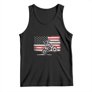 Dirt Bike Woman Rider Tank Top American Flag Motocross Biker TS11 Black Print Your Wear