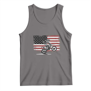 Dirt Bike Woman Rider Tank Top American Flag Motocross Biker TS11 Deep Heather Print Your Wear