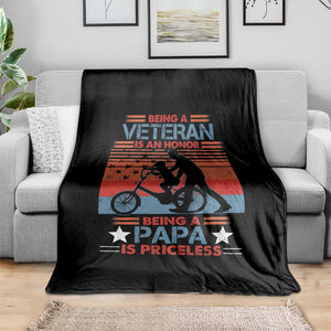 Veteran Father Throw Blanket Being A Veteran Is An Honor Being A Papa Is Priceless TS11 Print Your Wear