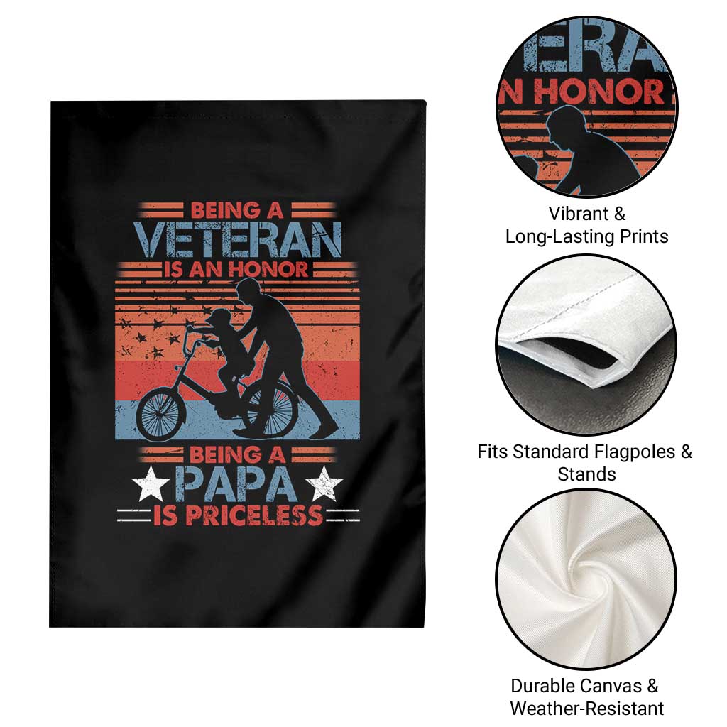 Veteran Father Garden Flag Being A Veteran Is An Honor Being A Papa Is Priceless TS11 Print Your Wear