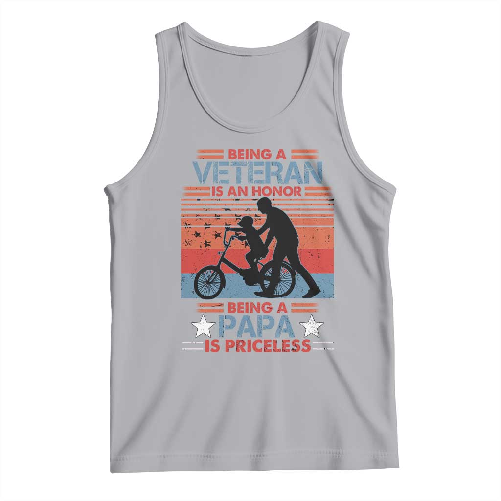 Veteran Father Tank Top Being A Veteran Is An Honor Being A Papa Is Priceless TS11 Athletic Heather Print Your Wear