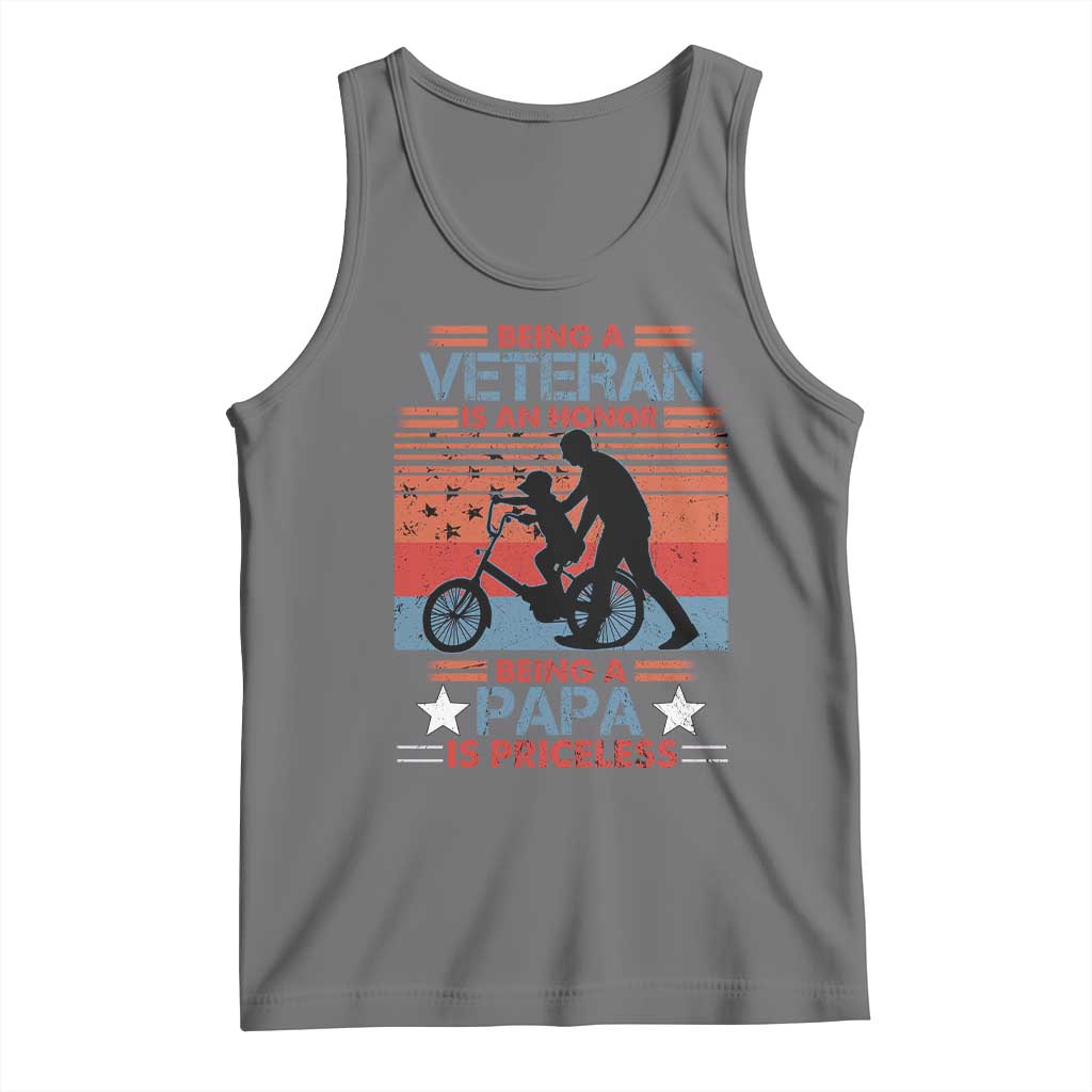 Veteran Father Tank Top Being A Veteran Is An Honor Being A Papa Is Priceless TS11 Black Heather Print Your Wear