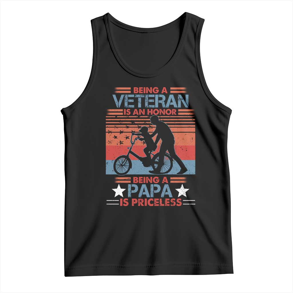 Veteran Father Tank Top Being A Veteran Is An Honor Being A Papa Is Priceless TS11 Black Print Your Wear
