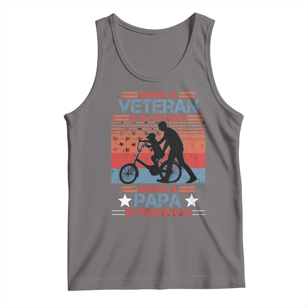 Veteran Father Tank Top Being A Veteran Is An Honor Being A Papa Is Priceless TS11 Deep Heather Print Your Wear