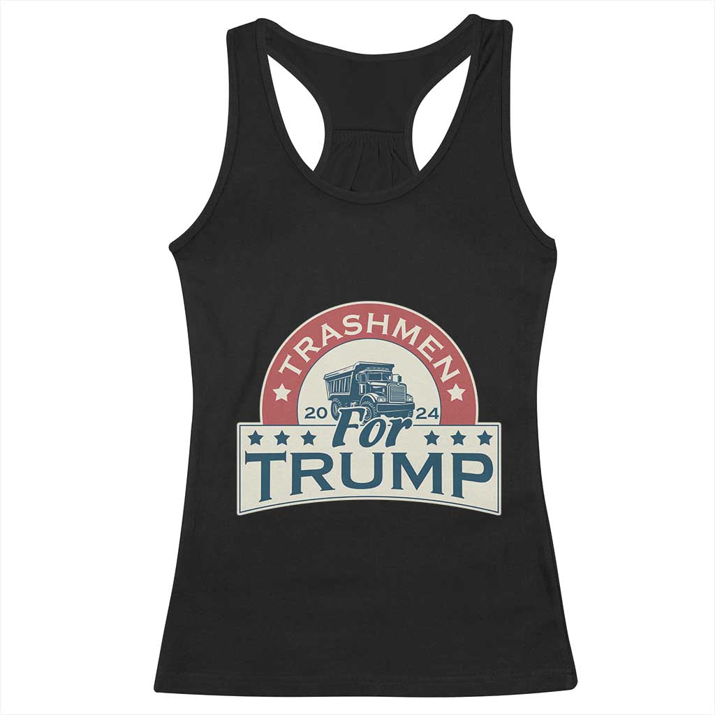 Trashmen For Trump 2024 Racerback Tank Top US Election 2024 Garbage Truck TS11 Black Print Your Wear