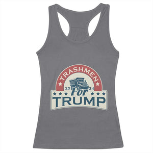 Trashmen For Trump 2024 Racerback Tank Top US Election 2024 Garbage Truck TS11 Charcoal Print Your Wear