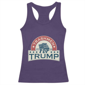 Trashmen For Trump 2024 Racerback Tank Top US Election 2024 Garbage Truck TS11 Purple Print Your Wear