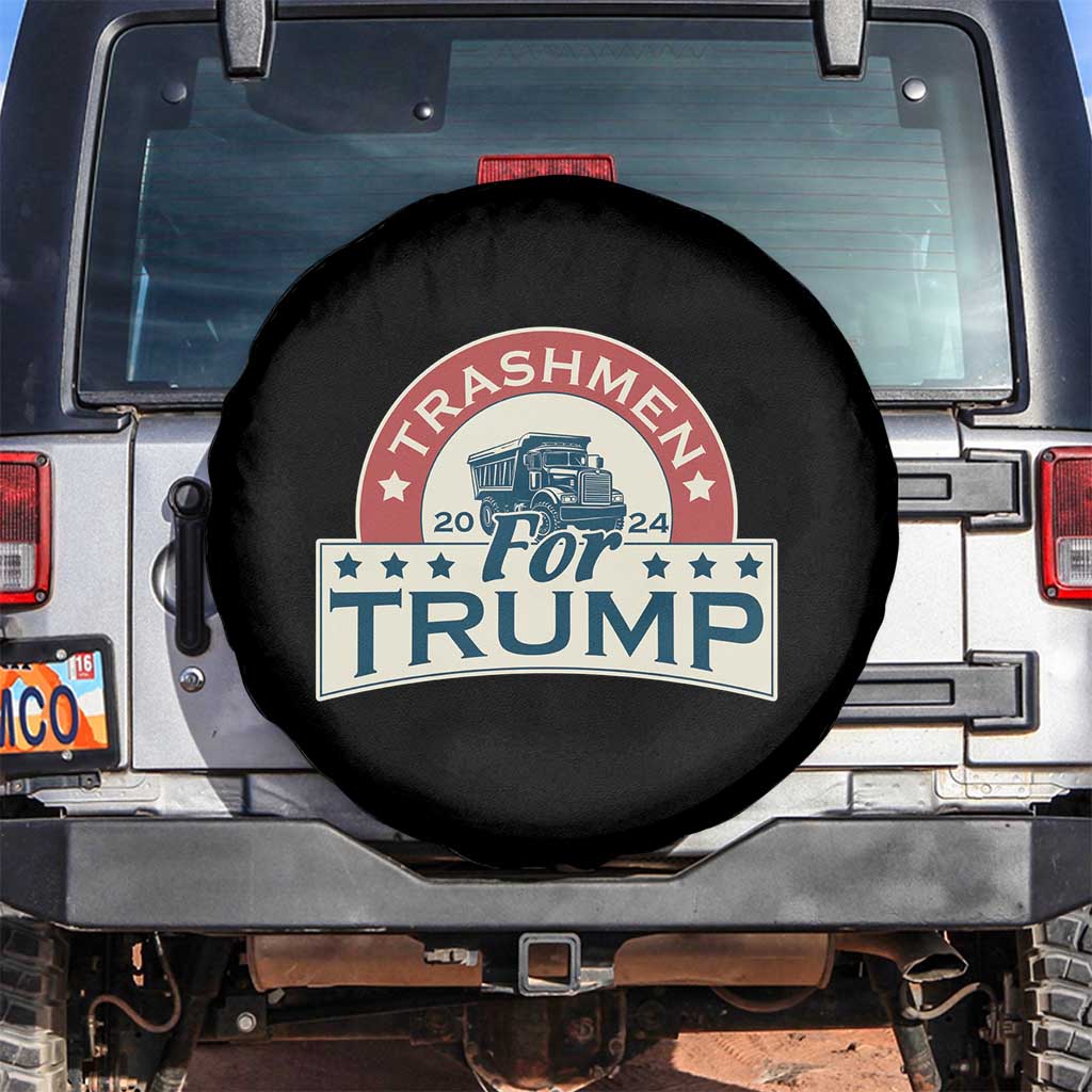 Trashmen For Trump 2024 Spare Tire Cover US Election 2024 Garbage Truck TS11 No hole Black Print Your Wear