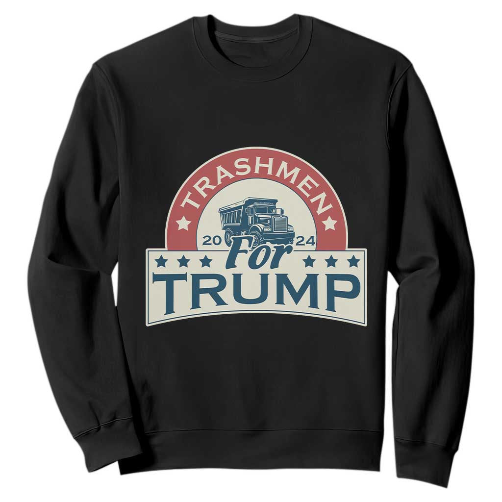Trashmen For Trump 2024 Sweatshirt US Election 2024 Garbage Truck TS11 Black Print Your Wear