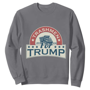 Trashmen For Trump 2024 Sweatshirt US Election 2024 Garbage Truck TS11 Charcoal Print Your Wear