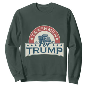 Trashmen For Trump 2024 Sweatshirt US Election 2024 Garbage Truck TS11 Dark Forest Green Print Your Wear