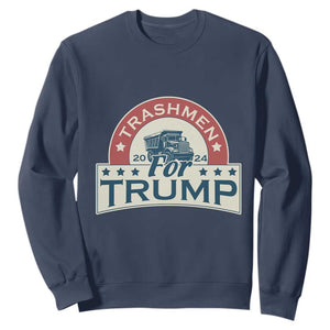 Trashmen For Trump 2024 Sweatshirt US Election 2024 Garbage Truck TS11 Navy Print Your Wear
