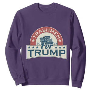 Trashmen For Trump 2024 Sweatshirt US Election 2024 Garbage Truck TS11 Purple Print Your Wear