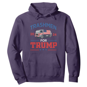 Trashmen For Trump 2024 Hoodie US Election 2024 Garbage Truck Star TS11 Purple Print Your Wear