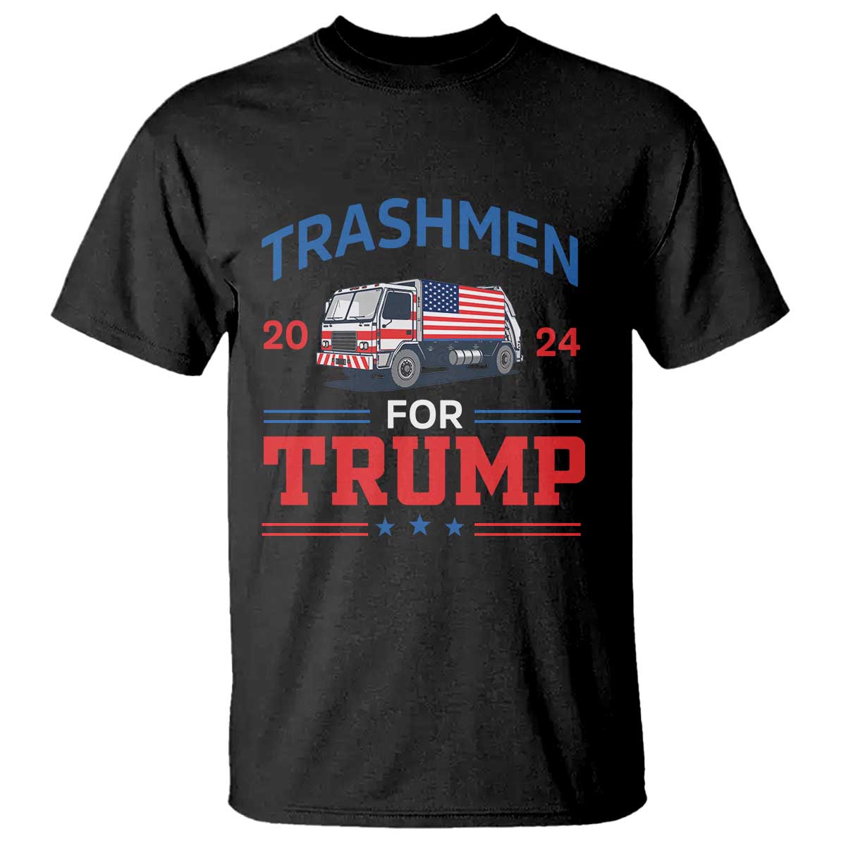 Trashmen For Trump 2024 T Shirt US Election 2024 Garbage Truck Star TS11 Black Print Your Wear