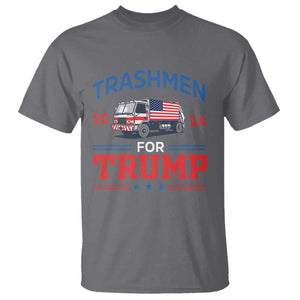 Trashmen For Trump 2024 T Shirt US Election 2024 Garbage Truck Star TS11 Charcoal Print Your Wear