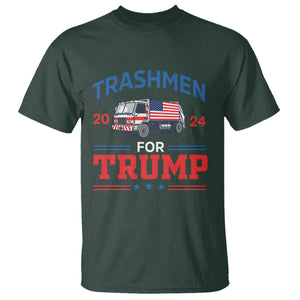 Trashmen For Trump 2024 T Shirt US Election 2024 Garbage Truck Star TS11 Dark Forest Green Print Your Wear