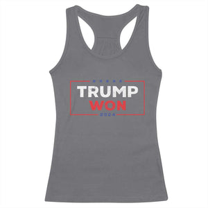 Trump Won 2024 Racerback Tank Top The 47th US President 2024 USA Election TS11 Charcoal Print Your Wear