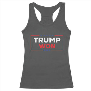 Trump Won 2024 Racerback Tank Top The 47th US President 2024 USA Election TS11 Dark Heather Print Your Wear