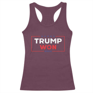Trump Won 2024 Racerback Tank Top The 47th US President 2024 USA Election TS11 Maroon Print Your Wear