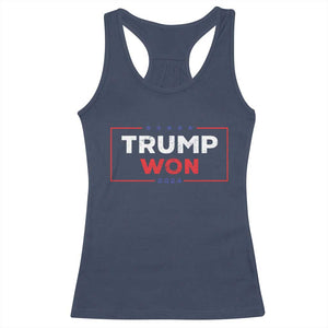 Trump Won 2024 Racerback Tank Top The 47th US President 2024 USA Election TS11 Navy Print Your Wear