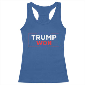 Trump Won 2024 Racerback Tank Top The 47th US President 2024 USA Election TS11 Royal Blue Print Your Wear