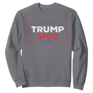 Trump Won 2024 Sweatshirt The 47th US President 2024 USA Election TS11 Charcoal Print Your Wear