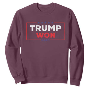 Trump Won 2024 Sweatshirt The 47th US President 2024 USA Election TS11 Maroon Print Your Wear