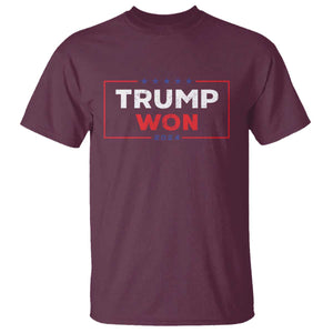 Trump Won 2024 T Shirt The 47th US President 2024 USA Election TS11 Maroon Print Your Wear