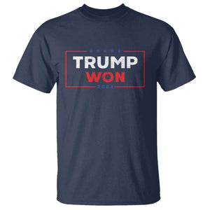 Trump Won 2024 T Shirt The 47th US President 2024 USA Election TS11 Navy Print Your Wear