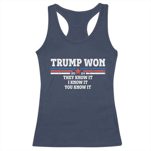 Trump Won 2024 Racerback Tank Top They I And You Know It The 47th US President 2024 TS11 Navy Print Your Wear