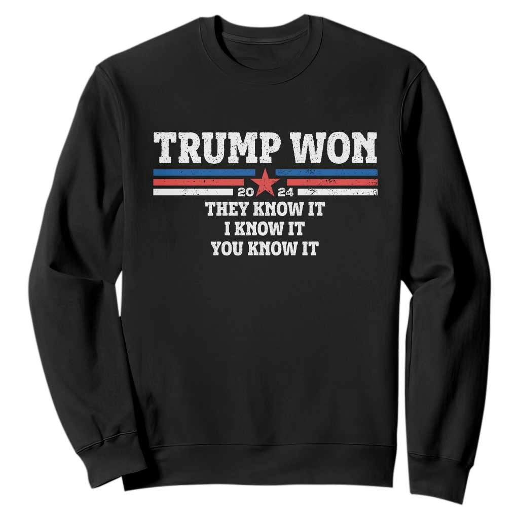 Trump Won 2024 Sweatshirt They I And You Know It The 47th US President 2024 TS11 Black Print Your Wear