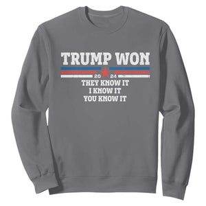 Trump Won 2024 Sweatshirt They I And You Know It The 47th US President 2024 TS11 Charcoal Print Your Wear