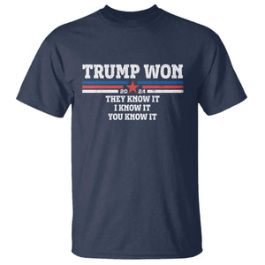 Trump Won 2024 T Shirt They I And You Know It The 47th US President 2024 TS11 Navy Print Your Wear