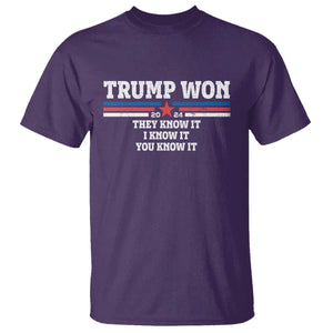 Trump Won 2024 T Shirt They I And You Know It The 47th US President 2024 TS11 Purple Print Your Wear
