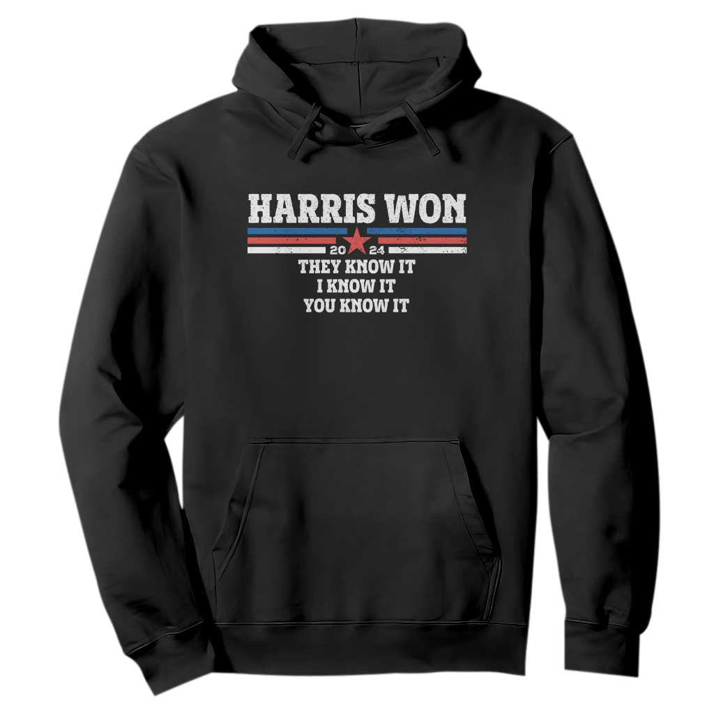 Harris Won 2024 Hoodie They I And You Know It US Election TS11 Black Print Your Wear