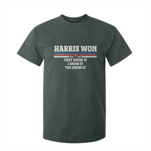 Harris Won 2024 T Shirt For Kid They I And You Know It US Election TS11 Dark Forest Green Print Your Wear