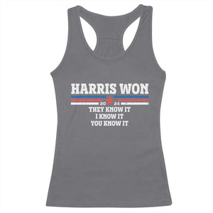 Harris Won 2024 Racerback Tank Top They I And You Know It US Election TS11 Charcoal Print Your Wear