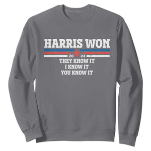Harris Won 2024 Sweatshirt They I And You Know It US Election TS11 Charcoal Print Your Wear