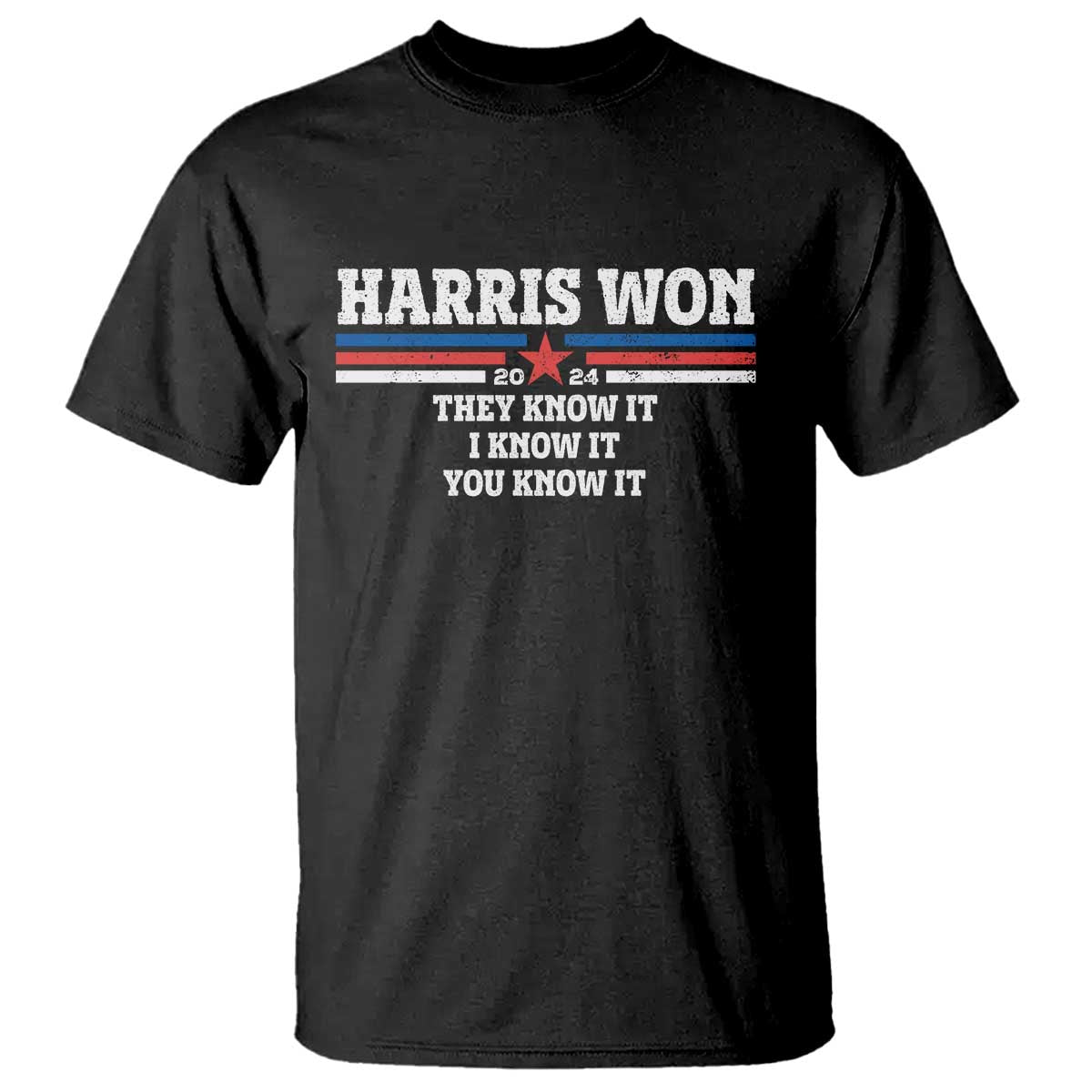Harris Won 2024 T Shirt They I And You Know It US Election TS11 Black Print Your Wear