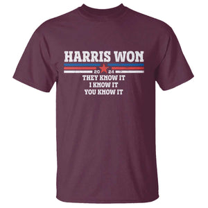 Harris Won 2024 T Shirt They I And You Know It US Election TS11 Maroon Print Your Wear
