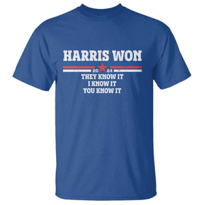 Harris Won 2024 T Shirt They I And You Know It US Election TS11 Royal Blue Print Your Wear