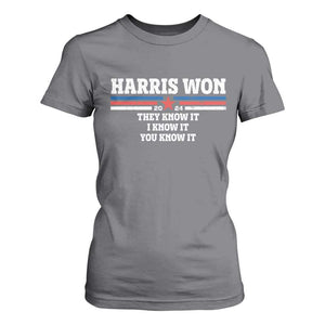 Harris Won 2024 T Shirt For Women They I And You Know It US Election TS11 Charcoal Print Your Wear