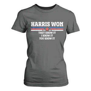 Harris Won 2024 T Shirt For Women They I And You Know It US Election TS11 Dark Heather Print Your Wear