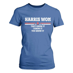 Harris Won 2024 T Shirt For Women They I And You Know It US Election TS11 Royal Blue Print Your Wear