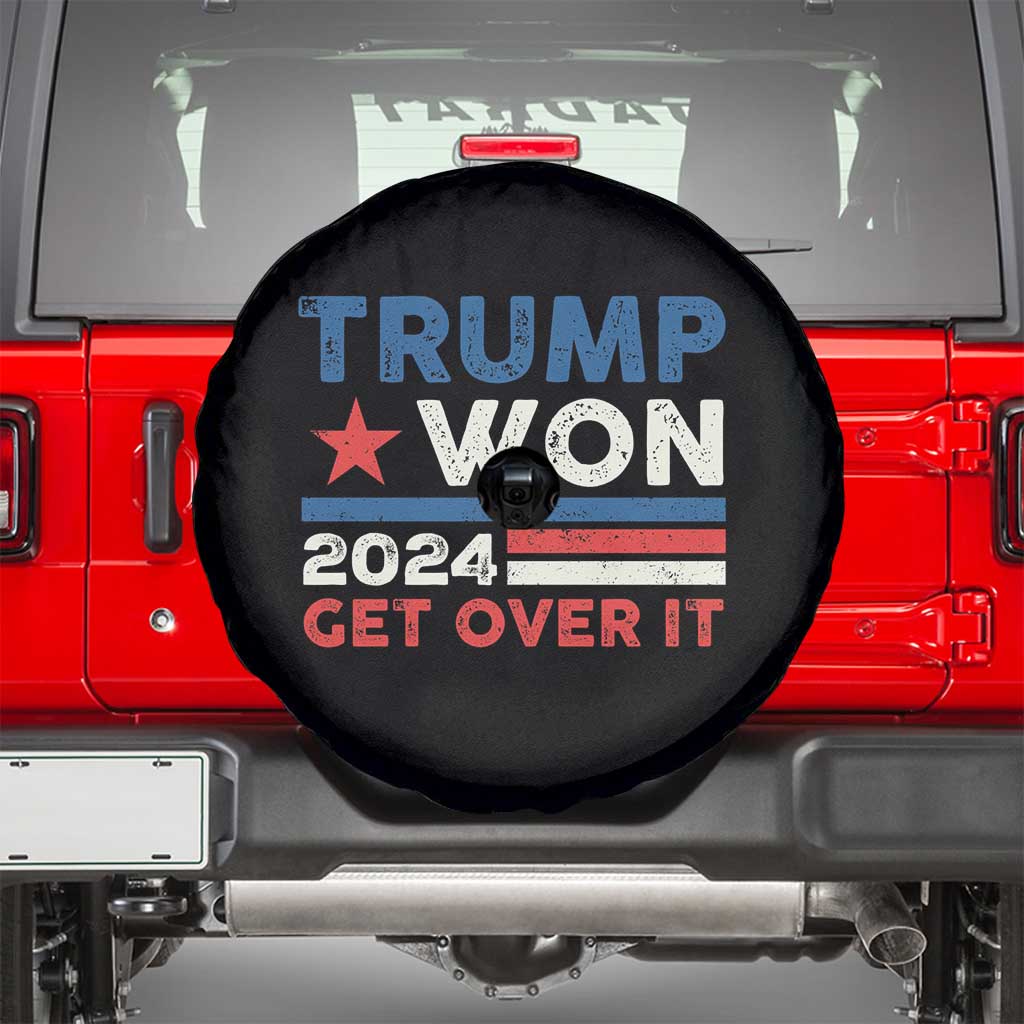 Trump Won 2024 Get Over It Spare Tire Cover Presidential Election TS11 Black Print Your Wear