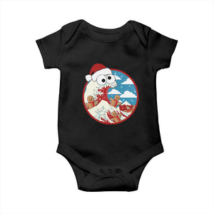 Funny Christmas Baby Onesie Santa Tsunami Is Eating Ginger Bread Xmas TS11 Black Print Your Wear