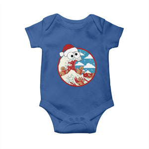 Funny Christmas Baby Onesie Santa Tsunami Is Eating Ginger Bread Xmas TS11 Royal Blue Print Your Wear